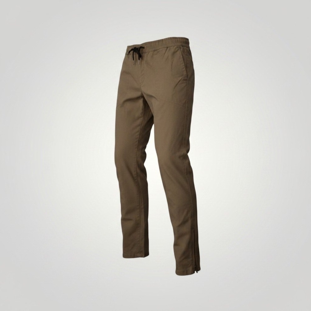 Zanerobe Sureshot Chino Joggers Men 34 Tan Pull On Zipper Ankle Pants Urban Tech